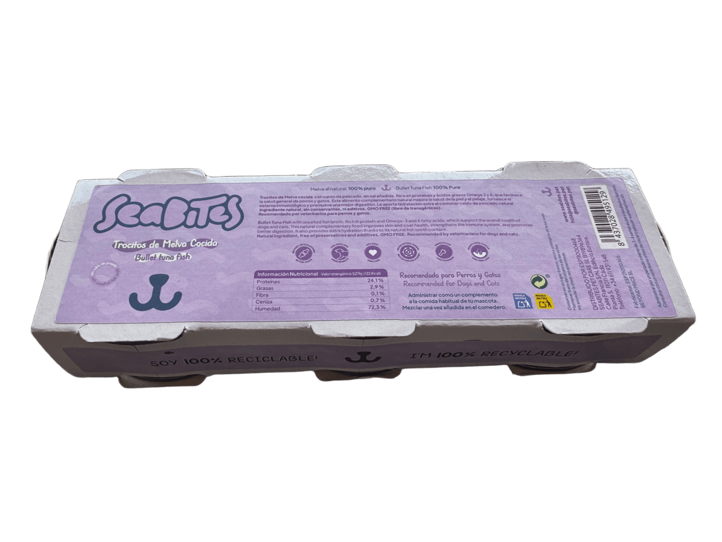 Trocitos de Melva Cocida con caldo de pescado - 3 Latas
